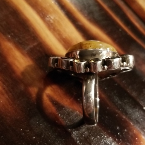 Very Rare vintage-6.14 ct Chrysoberyl Cat Eye s.s. Sterling Silver stamped - Picture 10 of 11